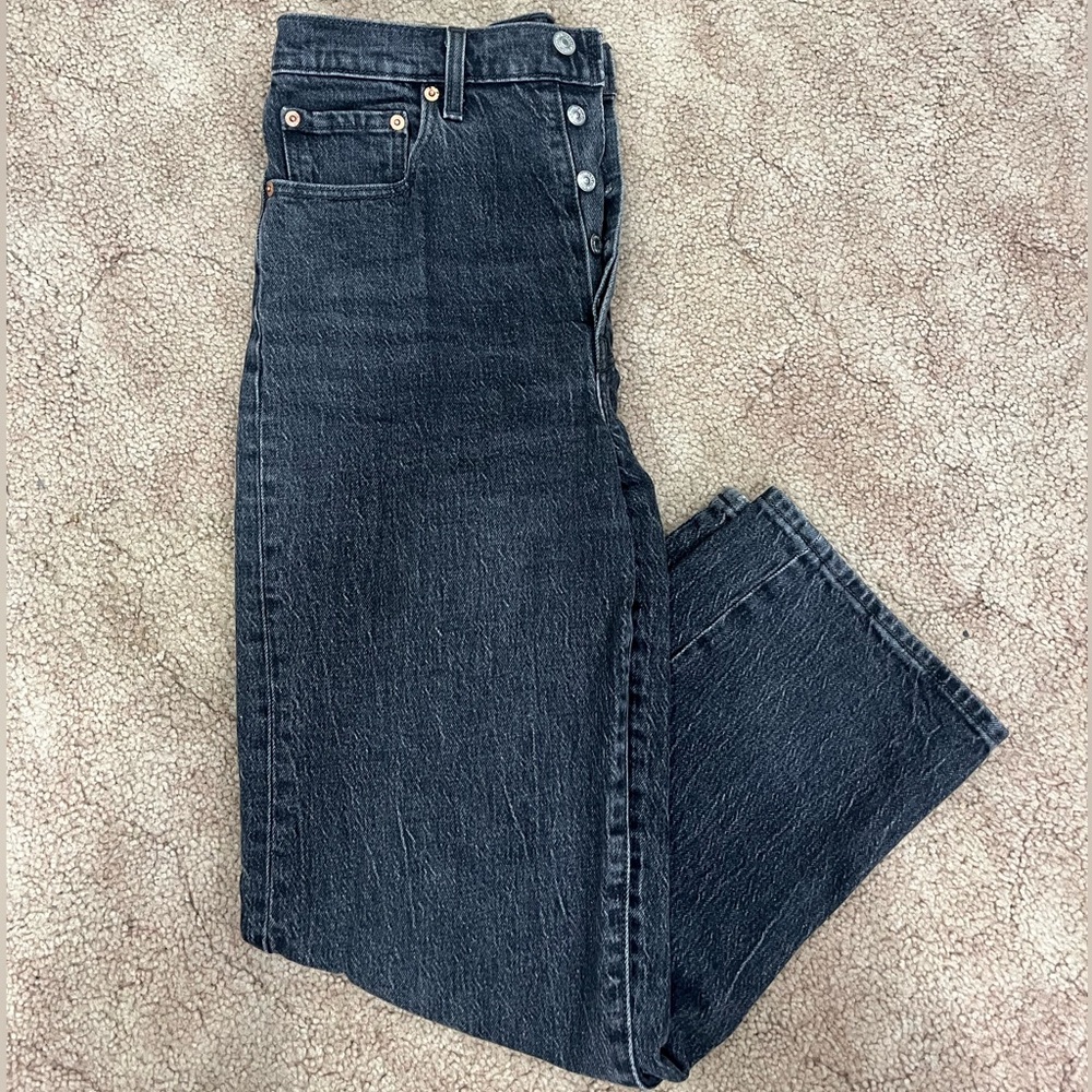 Levi Ribcage Black Denim Jeans